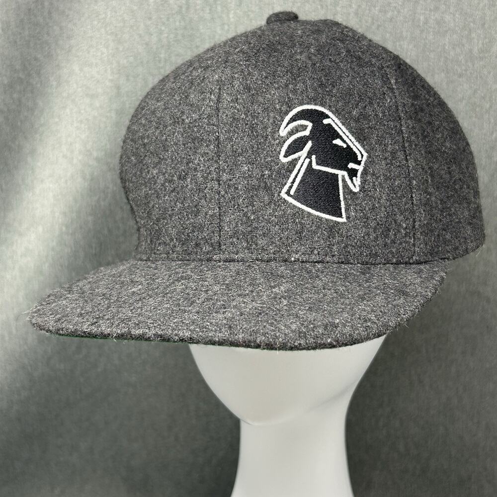 The Classics Yupoong Heather Grey Wool Blend Snapback GOAT Applique OSFM